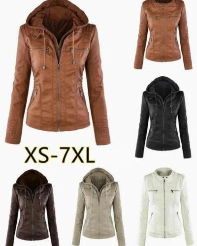 Hoodie Solid Long Sleeve Pockets Zipper Winter Plus Size Jacket Coat