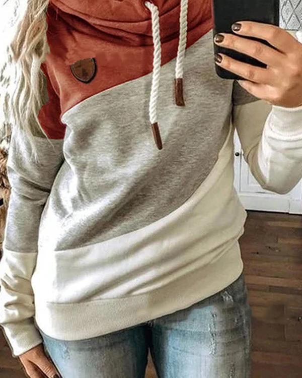 Multicolor Long Sleeve Hoodie Sweatshirt