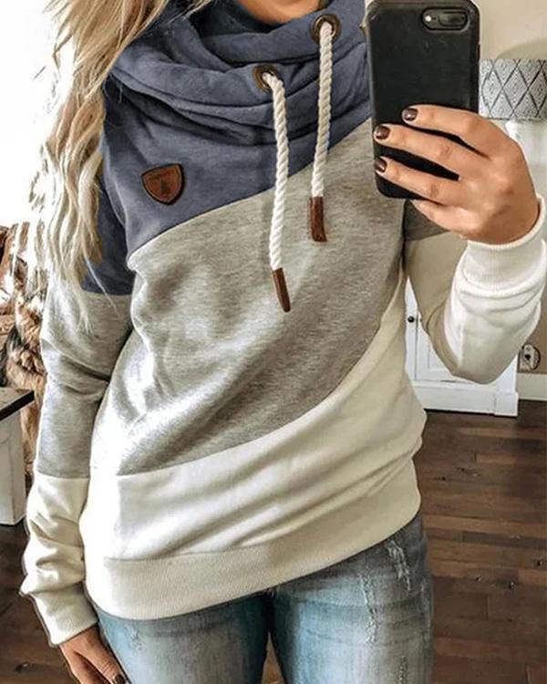 Multicolor Long Sleeve Hoodie Sweatshirt