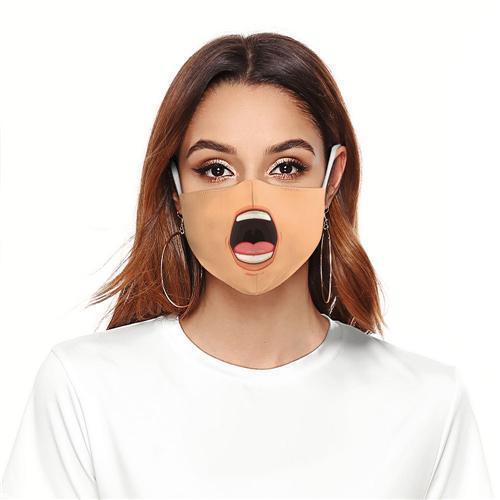 Face Emoji Print Breathable Mouth Mask