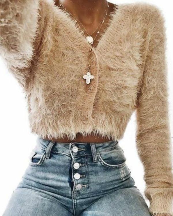 Women Casual Warm Teddy Fur Coat Jacket Tops Long Sleeve Overcoat Pullover
