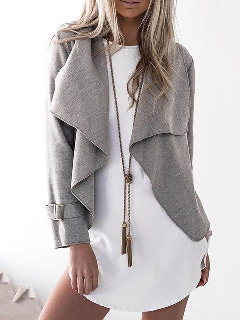 Shawl Collar Wool Long Sleeve Paneled Cotton Chic Cardigan