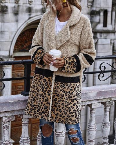 Women Leopard Print Winter Warm Coat