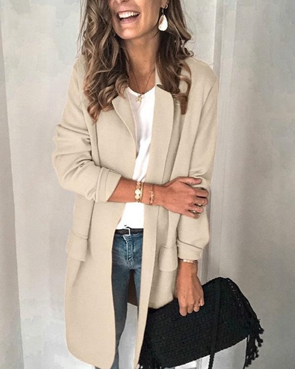 US$ 36.98 - Solid Color Long-sleeved Fake Pocket Casual Suit Jacket(6 ...