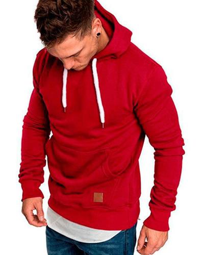 Fashion Mens Casual Solid Color Sport Hoodies