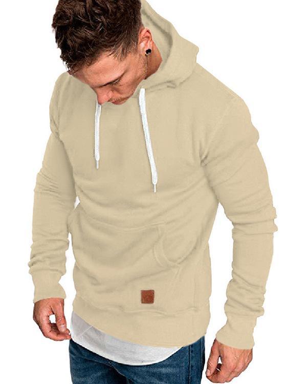 Fashion Mens Casual Solid Color Sport Hoodies
