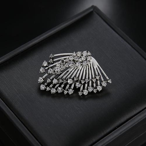 1 PC Trendy Rhinestones Silver Tassels Stud Earrings