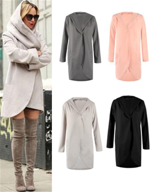 Women Oversized Hooded Loose Outwear Coat With Pocket