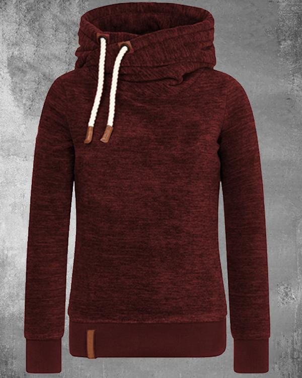 Variegated Cotton-blend Fleece Hoodie Sweatshirt