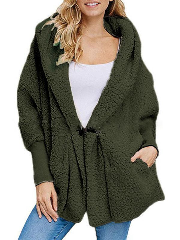 Long Sleeve Cashmere Shawl Pockets Coats