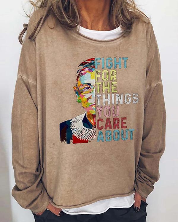 Women Printed Long Sleeve Crew Neck Casual Sweatshirts