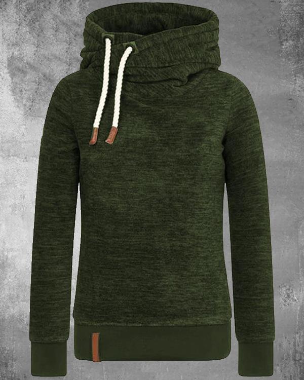 Variegated Cotton-blend Fleece Hoodie Sweatshirt