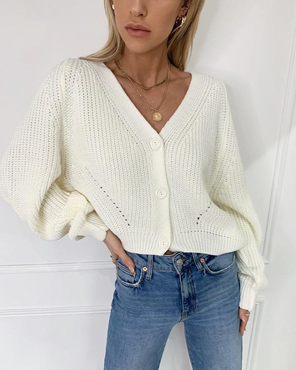 Casual V-neck Sexy Long Sleeve Sweater