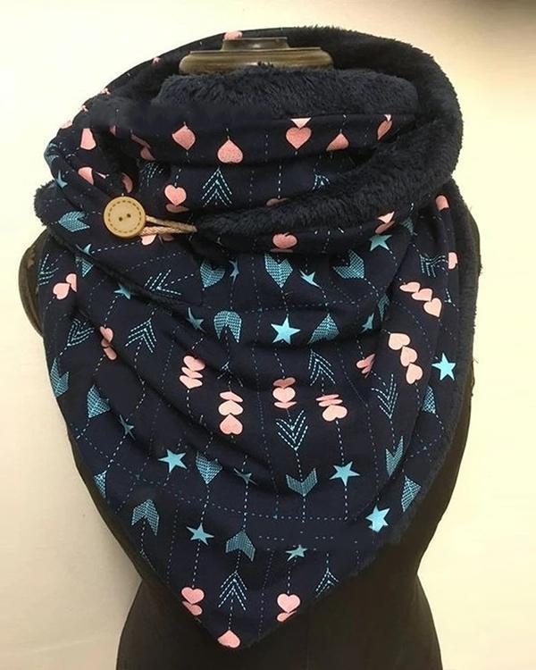 Women Polka Dots Printed Shawl Multi-purpose Neck Wrap Warm Scarf