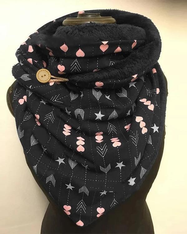 Women Polka Dots Printed Shawl Multi-purpose Neck Wrap Warm Scarf