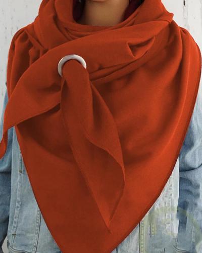 Women Solid Color Scarf Wrap Multi-purpose Neck Wrap Warm Scarf