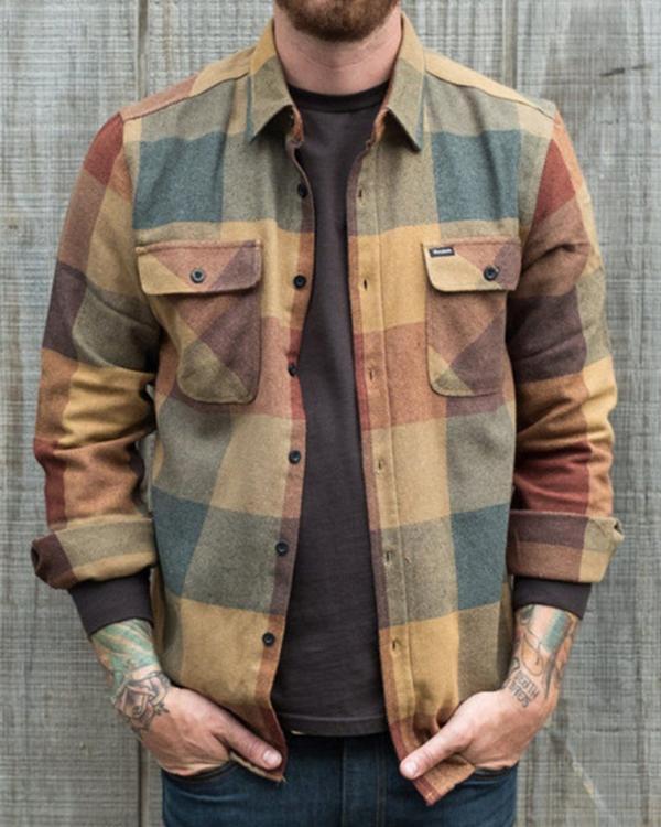 Men's Casual Retro Plaid Shirt Jacket