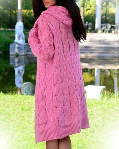 Ladies Fashion Knitted Sweater Cardigan Casual Coat
