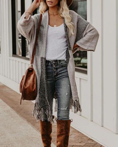 Women Tassel Design Shawl Cardigan