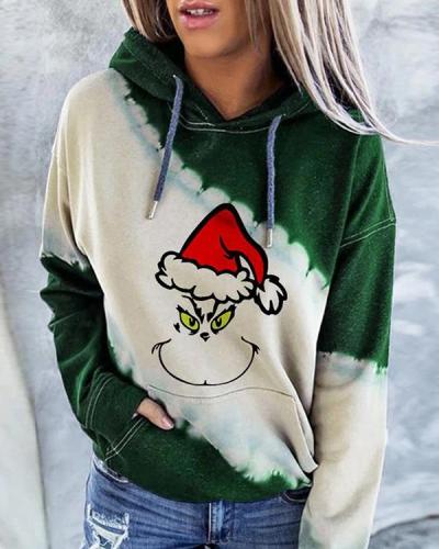 Christmas Women's Drink Up Grinches Tie-Dye Hoodie