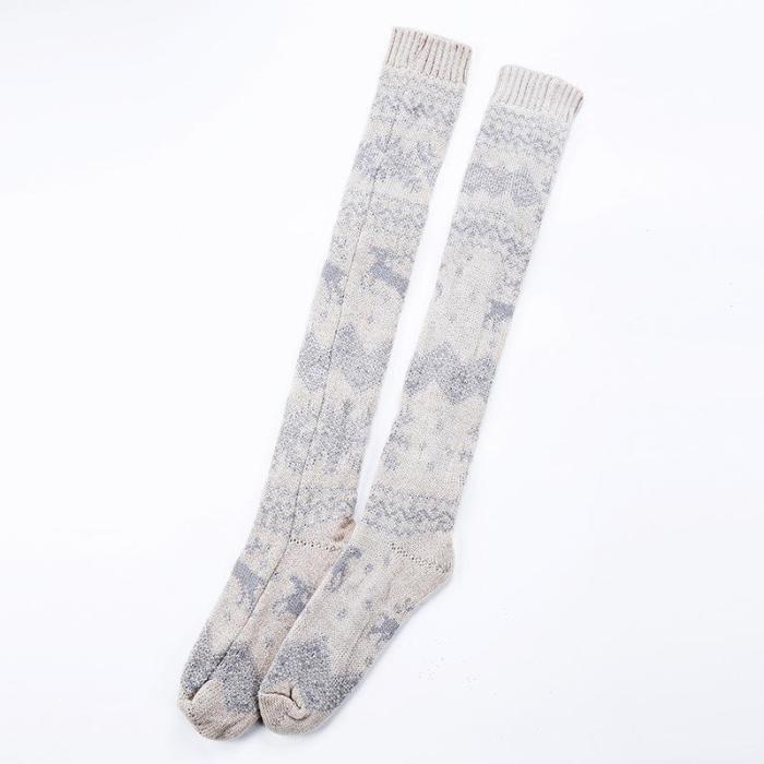 Over Knee Christmas snowflakes Warm Socks