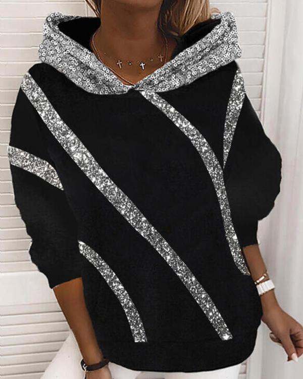 Sequins Long Sleeves Hoodie