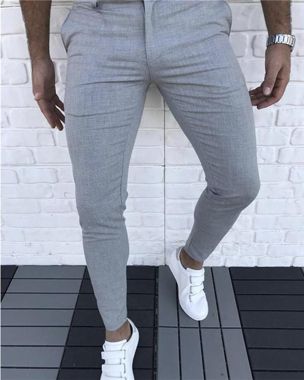 Casual Zipper Fly Skinny Pants