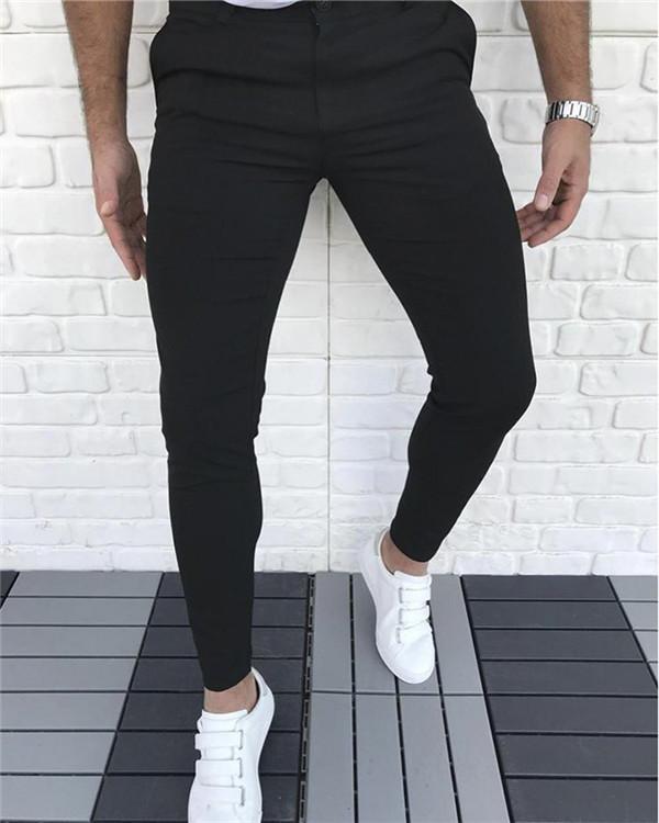 Casual Zipper Fly Skinny Pants