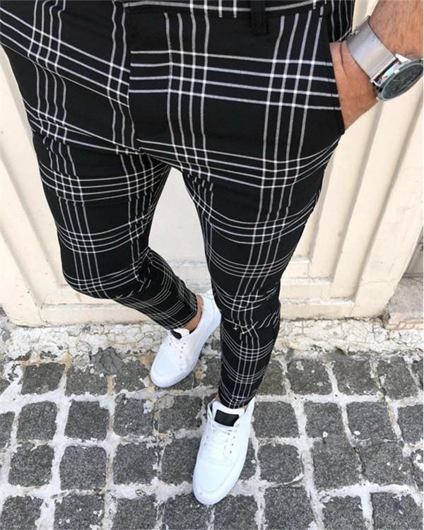 Men's Large Plaid Striped Pants