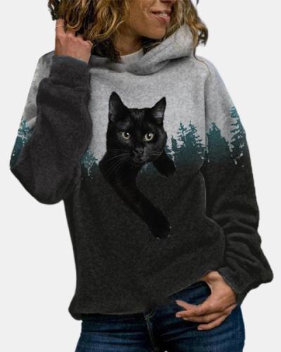 Casual Cotton-Blend Hoodie Sweatshirt