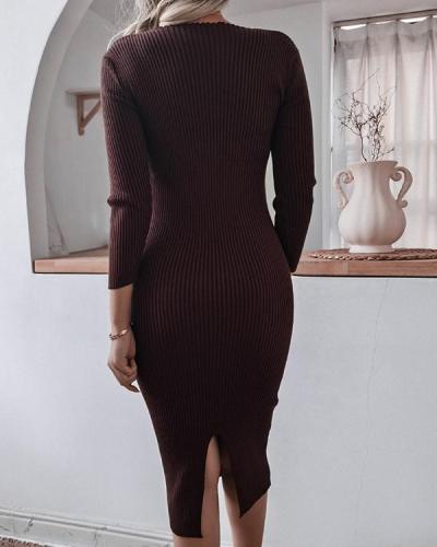 Women's Elegant Slim Fit Ultra Stretchy Knitted Dress