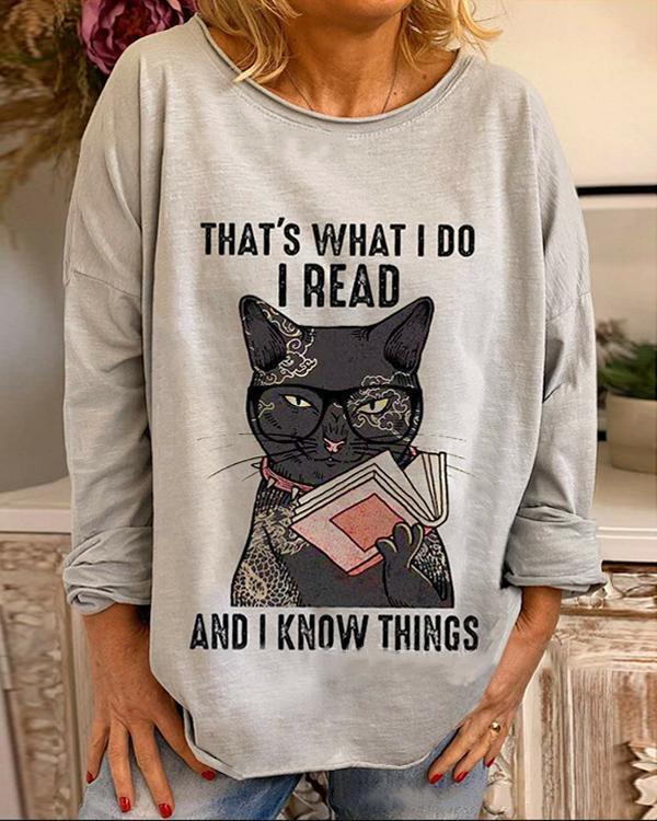Funny Cat Digital Printed Casual Blouses&T-shirts