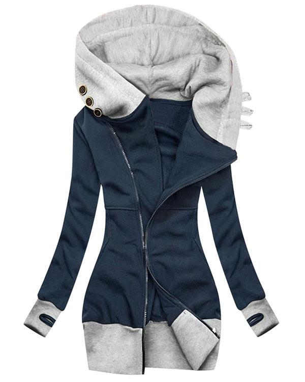 Women Casual  Retro  Hooded Coat