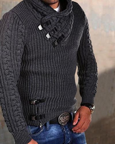 Men's Pullover Cable Knitting Sweater