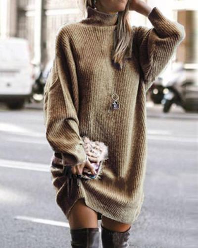 Trendy Patchwork Sweety Sweater Dress