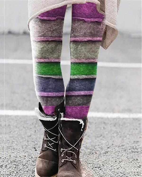 US$ 23.99 - Stretchy Print Leggings Casual Milk Fabric Pants - www ...