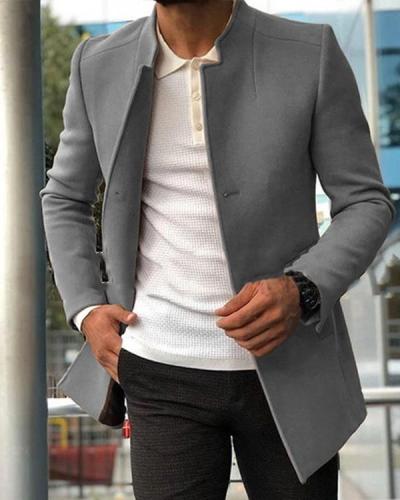 Fashion Men's Slim Fit Wool Coat