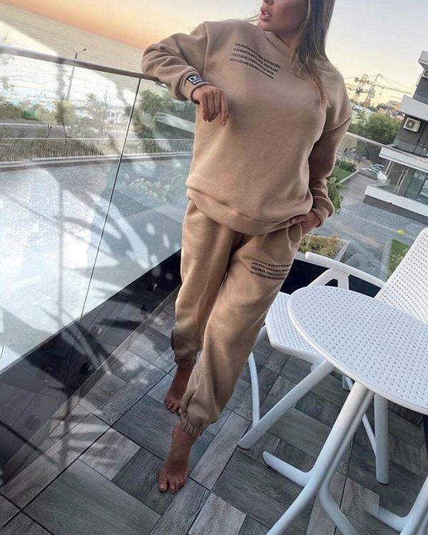 Women Sportswear 2 Pieces Sets Casual Long Sleeves Outfits