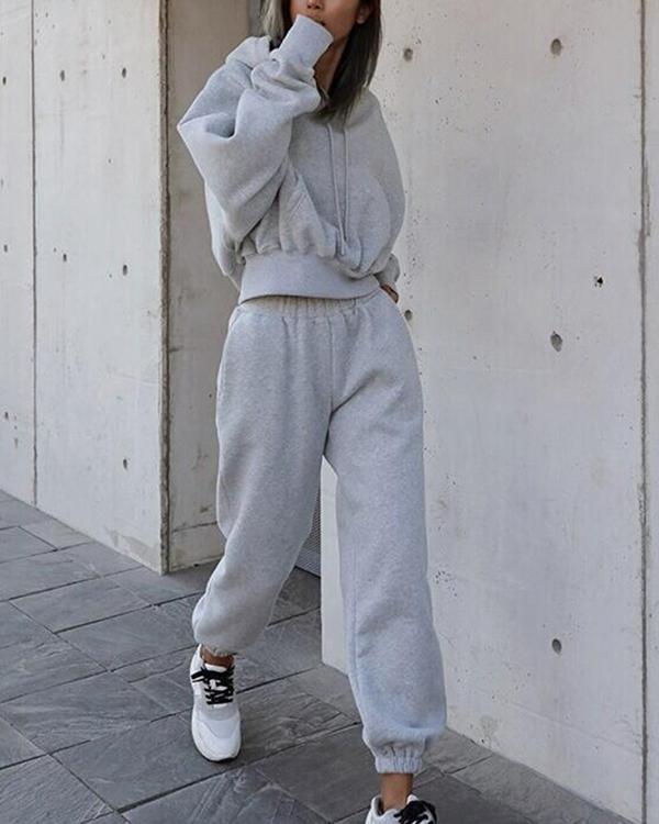 Women Tracksuits 2 Pieces Sets Street Style Sweatshirt Outfits