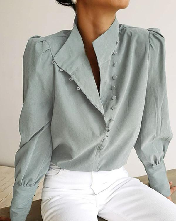 Women Vintage Stylish Button Shirts&Blouses