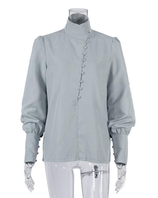 Women Vintage Stylish Button Shirts&Blouses