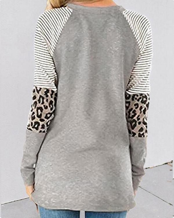 Valentine's Day Love Heart Print Long Sleeves Casual T-shirts