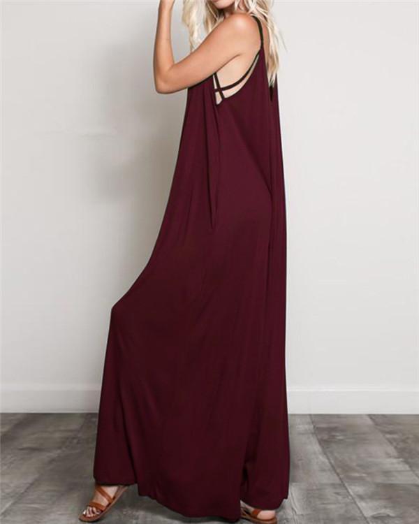 US 30.99 Women's Casual VNeck Sleeveless Oversized Jumpsuit www