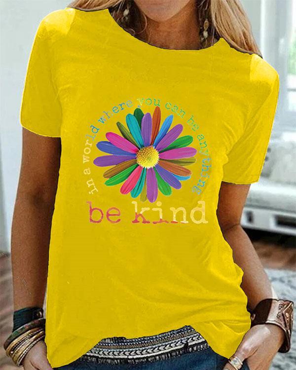 Be Kind Floral Printed Shirts & Tops