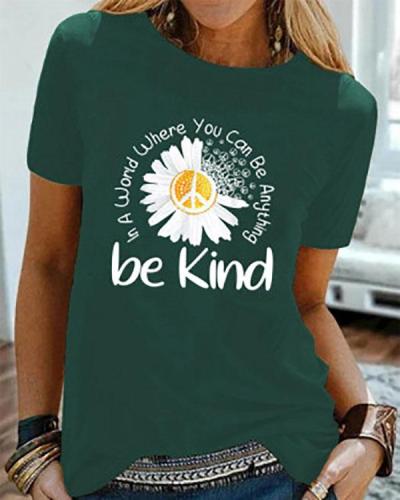 Be Kind Printed Short Sleeve Shirts & Tops