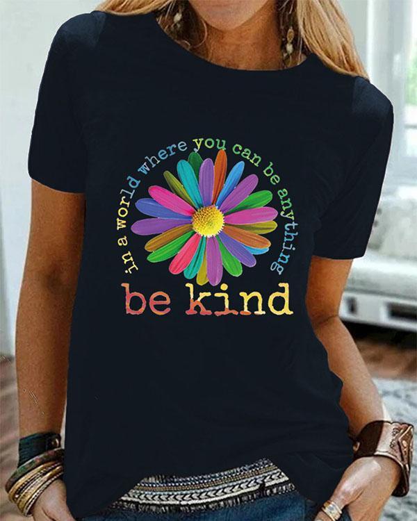 Be Kind Floral Printed Shirts & Tops
