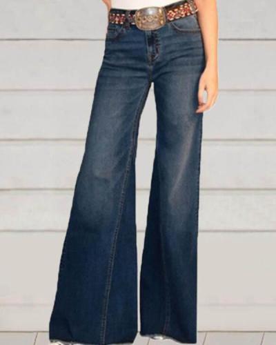 Ombre Denim Vintage Wide Leg Pants