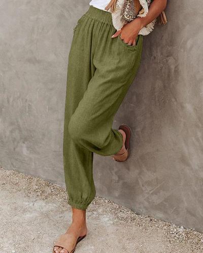 Women‘s Solid Relaxed Fit Trouser