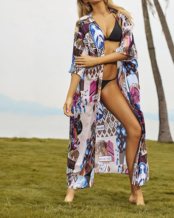 Women Print Beach Cover Up