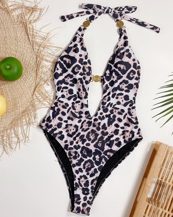 Fashion Leopard Bikini Swimsuit One Piece